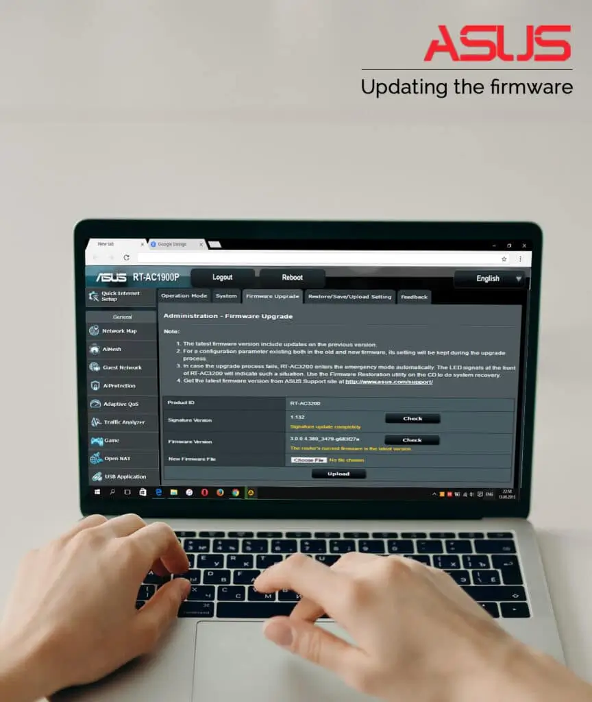 Updating hte asus firmware